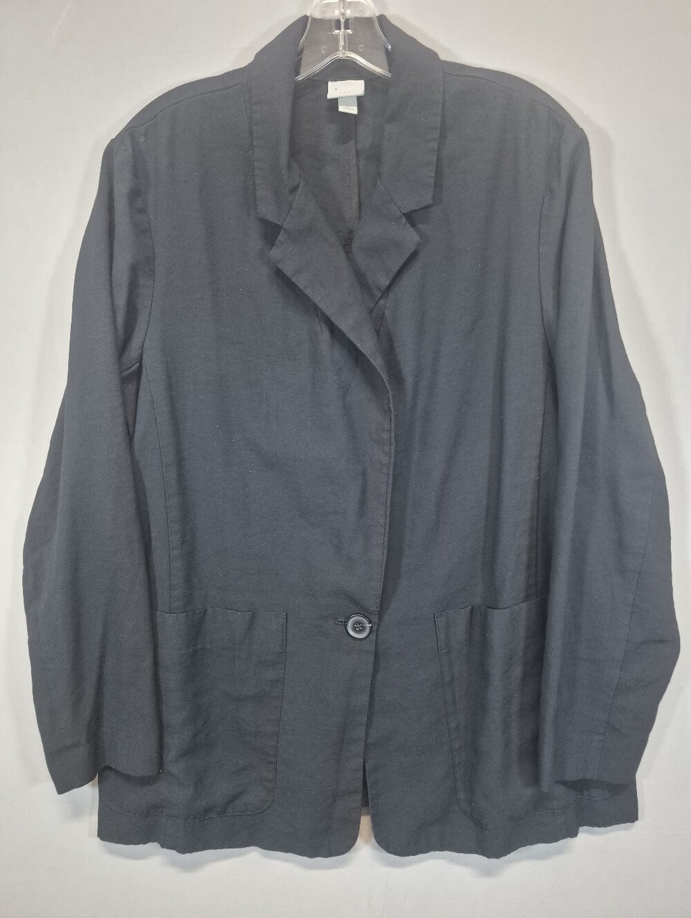 A New Day Women's Black Open Front Blazer Jacket XL Lightweight Career Casual